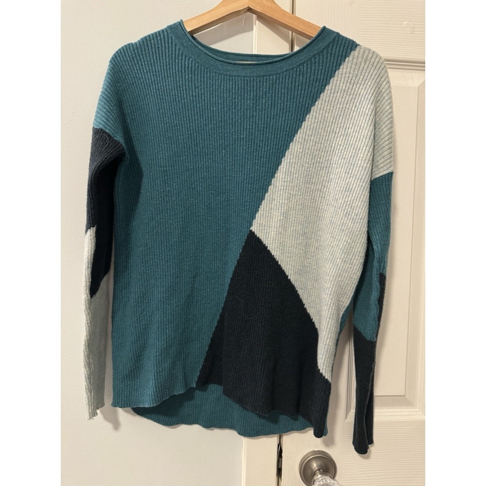 Smartwool Edgewood Sweater Sz S Colorblock Merino Wool Ski Snow Ribbed